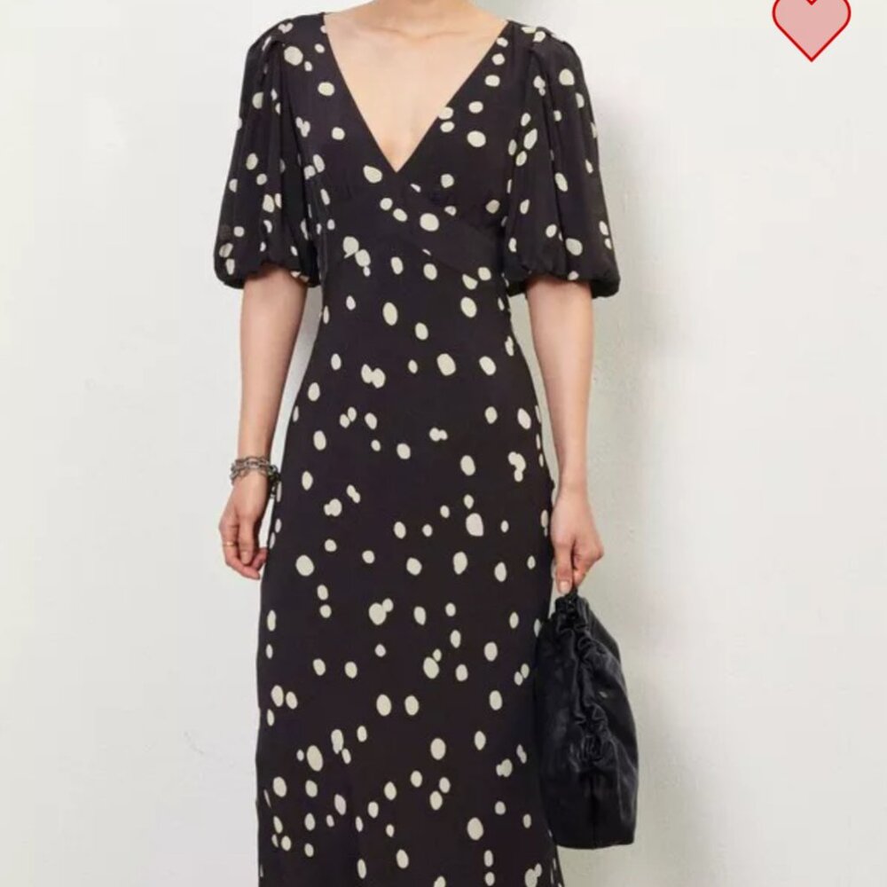 NWT ba&sh Delize Polka Dot Midi Dress